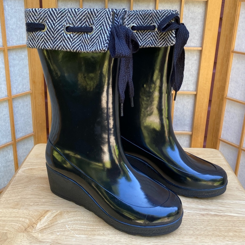 Sperry Too-Sider Wedge Black Waterproof Boot SZ 9